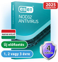 ESET NOD32 Antivirus (4 gépre, 1 évre) online vírusirtó szoftver (eset_nod32_antivirus_4pc_3ev)