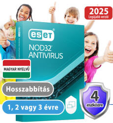 ESET NOD32 Antivrus 4 eszközre, 1 évre 30% kedvezménnyel tanárok, diákok, nyugdíjasok, EÜ dolgozók részére (eset_nod32_antivirus_4pc_akcio_3ev_hosszabbitas)
