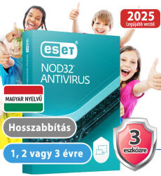 ESET NOD32 Antivrus 3 eszközre, 1 évre 30% kedvezménnyel tanárok, diákok, nyugdíjasok, EÜ dolgozók részére (eset_nod32_antivirus_3pc_akcio_1ev_hosszabbitas)