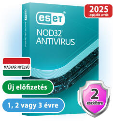 ESET NOD32 Antivirus (2 gépre, 1 évre) online vírusirtó szoftver (eset_nod32_antivirus_2pc_3ev)