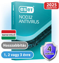 ESET NOD32 Antivirus (4 gépre, 1 évre) online vírusirtó szoftver (eset_nod32_antivirus_4pc_2ev_hosszabbitas)