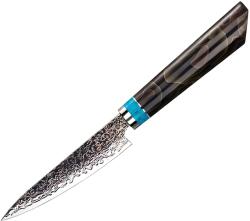 HARAHU Cuțit de bucătărie damasc ZE-37408 - Utility / Maro / Albastru KP37408