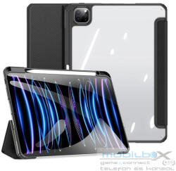 Apple iPad Pro 11 (2024), mappa tok, Smart Case, légpárnás sarok, közepesen ütésálló, érintőceruza tartó, átlátszó hátlap, Dux Ducis Toby, fekete - mobil-box