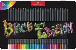 Faber-Castell Creioane colorate triunghiulare black edition cutie metal Faber-Castell, 36 culori/set