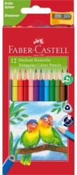 Faber-Castell Creioane colorate triunghiulare + ascuțitoare eco Faber-Castell, 12 culori/set