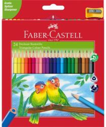 Faber-Castell Creioane colorate triunghiulare + ascuțitoare eco Faber-Castell, 24 culori/set