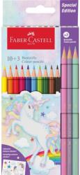 Faber-Castell Creioane colorate hexagonale unicorni Faber-Castell, 10 + 3 culori /set