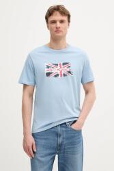 Pepe Jeans pamut póló Clag sötétkék, nyomott mintás, PM509384 - kék L
