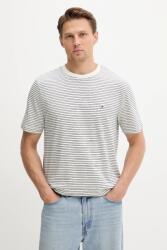 Tommy Hilfiger pamut póló sötétkék, férfi, sima, MW0MW39995 - bézs M