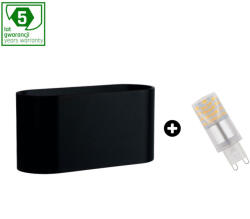 spectrumLED Set 5y warranty - SQUALLA G9 black + LED G9 4W CW (SLIP006010_WOJ14435)