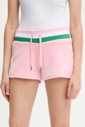 Juicy Couture rövidnadrág VELOUR STRIPE BOOTY SHORT rózsaszín, mintás, magas derekú, JCWHS225354 - rózsaszín XL
