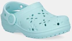 Crocs papucs CLASSIC FLORAL CUT OUT CLOG KIDS türkiz, 210944 - türkiz 25/26