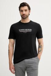Tommy Hilfiger pamut póló fekete, nyomott mintás, MW0MW40324 - fekete L