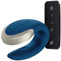 Satisfyer Double Love újratölthető, vízálló intelligens páros vibrátor kék távirányítóval