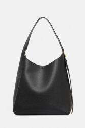 Tory Burch bőr táska Romy Hobo fekete, 170964-001 - fekete Univerzális méret