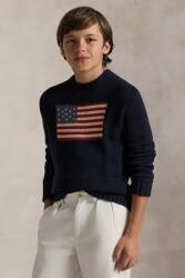 Ralph Lauren gyerek pamut pulóver sötétkék, 323668285001 - sötétkék 136-138
