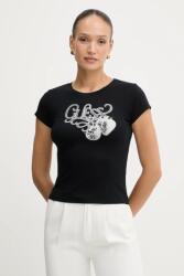 Guess t-shirt fekete, W5YI29 K49A1 - fekete L