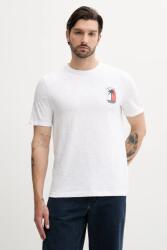 Tommy Hilfiger pamut póló fehér, nyomott mintás, MW0MW39354 - fehér XL