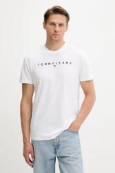 Tommy Jeans pamut póló bézs, nyomott mintás, DM0DM20744 - fehér XXL