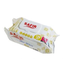 Safir Servetele umede Safir cu capac 120 buc/pac , din vascoza, 24 pac/bax (26525)
