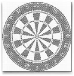  PontPöttyöző - Darts Méret: 50x50cm, Keretezés: Kerek keret, Szín: Fekete