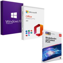 Microsoft Pachet licente Microsoft Windows 10 Professional + Microsoft Office 2021 Professional Plus + Bitdefender Antivirus Plus 1 an de zile - licentepro