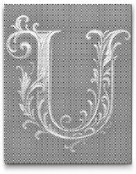  PontPöttyöző - U betű Méret: 40x50cm, Keretezés: Műanyagtáblával, Szín: Fekete