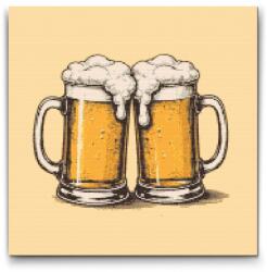  Gyémántszemes kirakó - Sör Méret: 50x50cm, Keretezés: Keret nélkül (csak a vászon), Gyémántok: Kerek