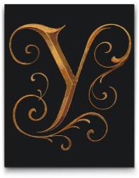  Festés számok szerint - Y betű Méret: 40x50cm, Keretezés: Műanyagtáblával