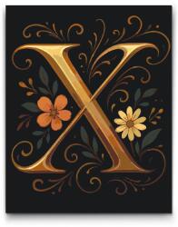 Festés számok szerint - X betű Méret: 30x40cm, Keretezés: Keret nélkül (csak a vászon)