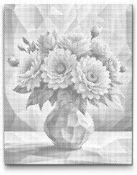 PontPöttyöző - Vektorbokor egy vazaban Méret: 40x50cm, Keretezés: Keret nélkül (csak a vászon), Szín: Piros