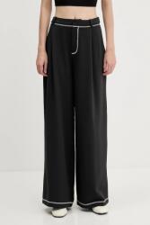 Stine Goya nadrág fekete, magas derekú széles, SG-PF25-P093-2369 - fekete XL