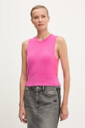 Adidas mellény Fluffy Vest - rózsaszín S