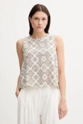 Benetton vászon top fehér, mintás, 5KPRDQ0BU - fehér XS