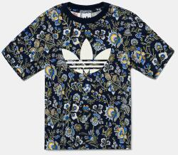 Adidas gyerek pamut póló sötétkék, nyomott mintás, JV7818 - sötétkék 140