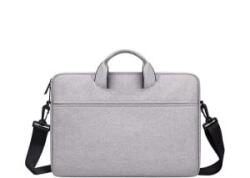 DEVIA JUSTYLE kézitáska álló LAPTOP/NOTEBOOK/TABLET (univerzális, textil, kézpánt, 13-14.2' méret) SÖTÉTSZÜRKE (GP-165951)