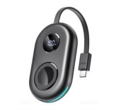 JOYROOM vésztöltő (2500mAh, 3W, gyorstöltő, Apple Watch töltő, LED kijelző, Type-C kábel) FEKETE (JR-W09_B)