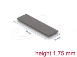 Delock Hővezető párna 70 x 20 x 1, 75 mm M. 2 modulokhoz 3, 2 W/mK alacsony olaj szivárgás (18467) (18467) - aqua