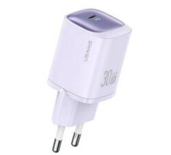 USAMS CC251 hálózati töltő Type-C aljzat (30W, GaN, PD gyorstöltő) LILA (CC251TC03) - aqua