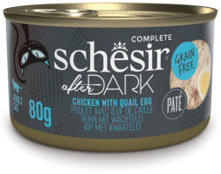 Schesir 12x80g Schesir After Dark Complete Paté csirke & tojás nedves macskatáp