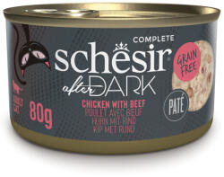 Schesir 12x80g Schesir After Dark Complete Paté csirke & marhahús nedves macskatáp
