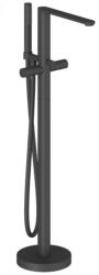 RAVAK Kádtöltő csaptelep, Ravak Chrome II padlón álló csaptelep zuhanyszettel, fekete X070468