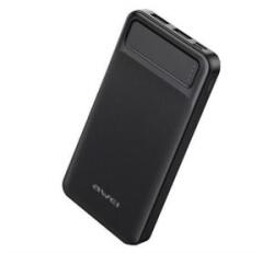 Awei vésztöltő 2 USB+2 Type-C aljzat (10000mAh, 22.5W, PD gyorstöltő) FEKETE (P5K) (P5K)