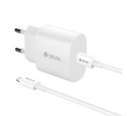 DEVIA ROCKET hálózati töltő Type-C aljzat (20W, PD gyorstöltő + lightning kábel) FEHÉR (RLC-380_L) - aqua