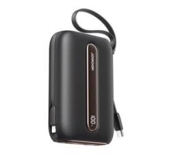 JOYROOM vésztöltő USB+Type-C aljzat (10000mAh, 22.5W, gyorstöltő + fix Type-C+lightning kábel) FEKETE (JR-L012_BLACK)