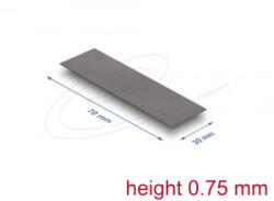 Delock Hővezető párna 70 x 20 x 0, 75 mm M. 2 modulokhoz 3, 0 W/mK (18473) (18473) - aqua