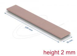 Delock Hővezető párna 120 x 20 x 2 mm M. 2 modulokhoz 3, 0 W/mK nem szilikon anyagú (18483)