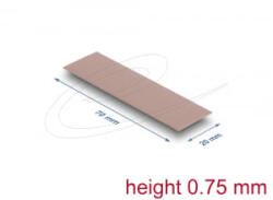 Delock Hővezető párna 70 x 20 x 0, 75 mm M. 2 modulokhoz 3, 0 W/mK nem szilikon anyagú (18479)