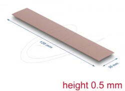 Delock Hővezető párna 120 x 20 x 0, 5 mm M. 2 modulokhoz 3, 0 W/mK nem szilikon anyagú (18481)