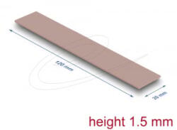 Delock Hővezető párna 120 x 20 x 1, 5 mm M. 2 modulokhoz 3, 0 W/mK nem szilikon anyagú (18482)